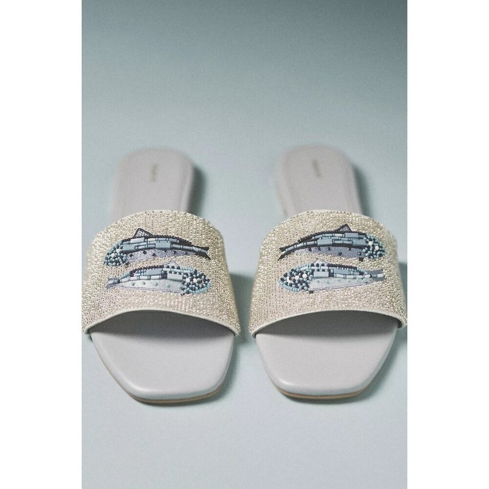 The Fiona Beaded Slide Sandals by Maeve 37